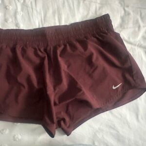 Nike Women's Burgundy Athletic Shorts with Swoosh